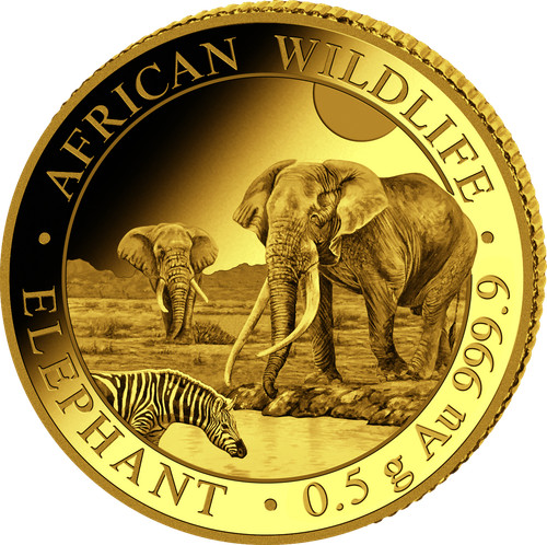 Goldmünze somalia elefant - elefant, 0,5