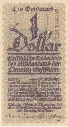 Dollar 20 goldmark - 1,