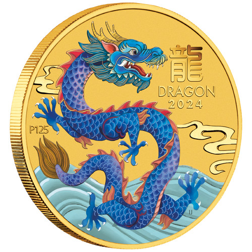 Goldmünze jahr des drachen - goldmünze,
