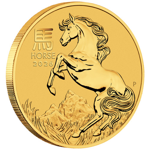 Goldmünze jahr des pferdes - goldmünze,